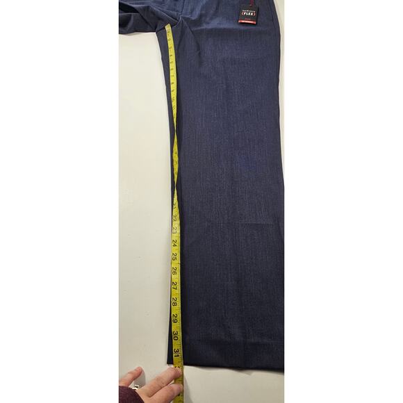 NWT 38x32 vanhuesen flex fit stretch active dress pants slacks navy slim fit NEW - Picture 7 of 10